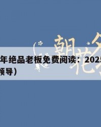 2025年绝品老板免费阅读：2025年（绝品领导）