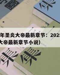 2025年圣炎大帝最新章节：2025年（圣炎大帝最新章节小说）