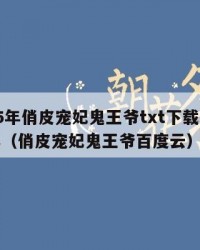 2025年俏皮宠妃鬼王爷txt下载：2025年（俏皮宠妃鬼王爷百度云）