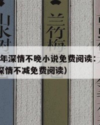 2025年深情不晚小说免费阅读：2025年（深情不减免费阅读）