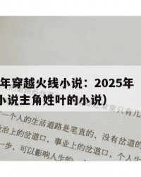 2025年穿越火线小说：2025年（穿越火线小说主角姓叶的小说）
