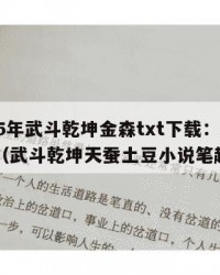 2025年武斗乾坤金森txt下载：2025年（武斗乾坤天蚕土豆小说笔趣阁）