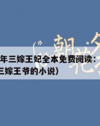 2025年三嫁王妃全本免费阅读：2025年（三嫁王爷的小说）