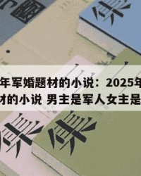 2025年军婚题材的小说：2025年（军婚题材的小说 男主是军人女主是医生）