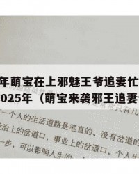 2025年萌宝在上邪魅王爷追妻忙txt下载：2025年（萌宝来袭邪王追妻忙）