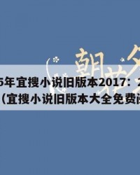 2025年宜搜小说旧版本2017：2025年（宜搜小说旧版本大全免费阅读）