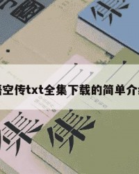悟空传txt全集下载的简单介绍
